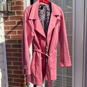 Karen Kane Bubble Gum Pink Double Breasted Jacket w/Faux Crystal Buttons Sz XL